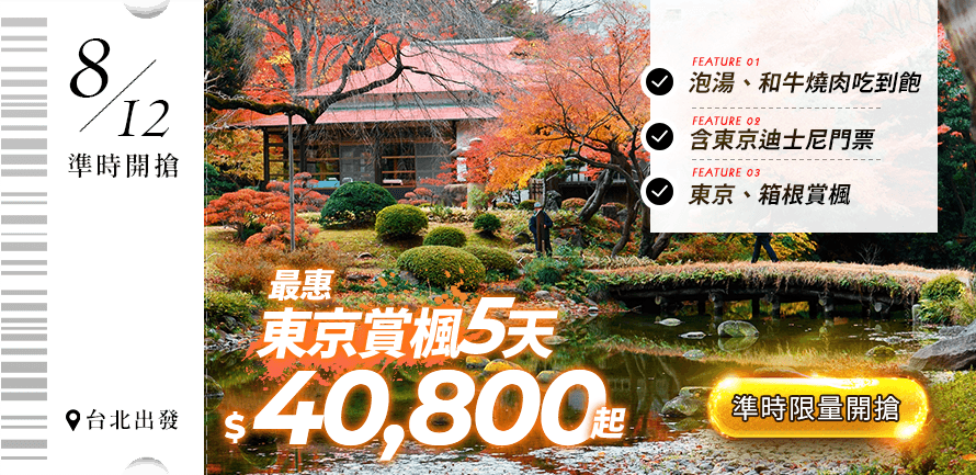 最惠東京賞楓５天
